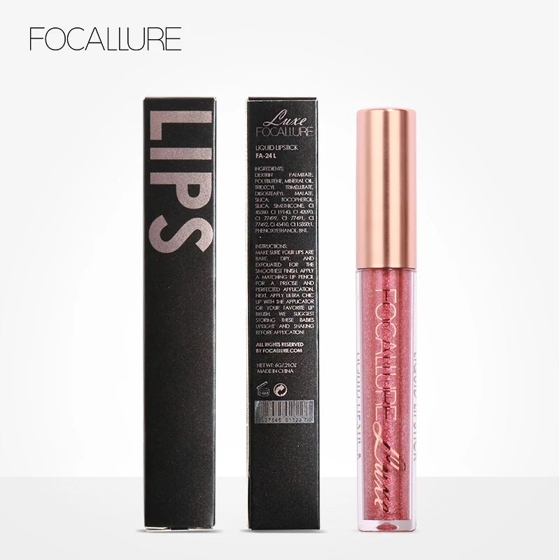 FOCALLURE - Rouge à Lèvres Liquide Waterproof Mat Teintes Nude et Velours Rouge