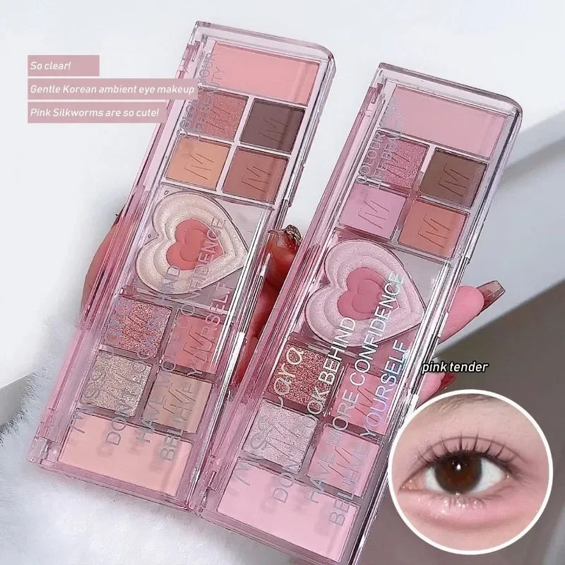 LoveHeart - Palette 12 Couleurs Rose et Marron, Tons Froids Naturels, Fini Mat