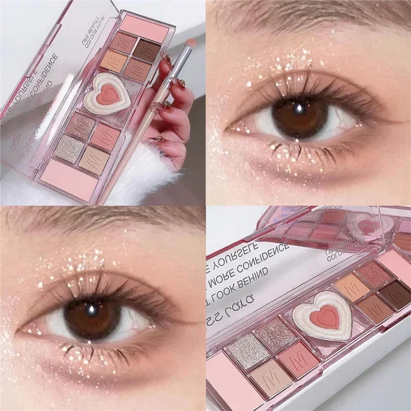 LoveHeart - Palette 12 Couleurs Rose et Marron, Tons Froids Naturels, Fini Mat