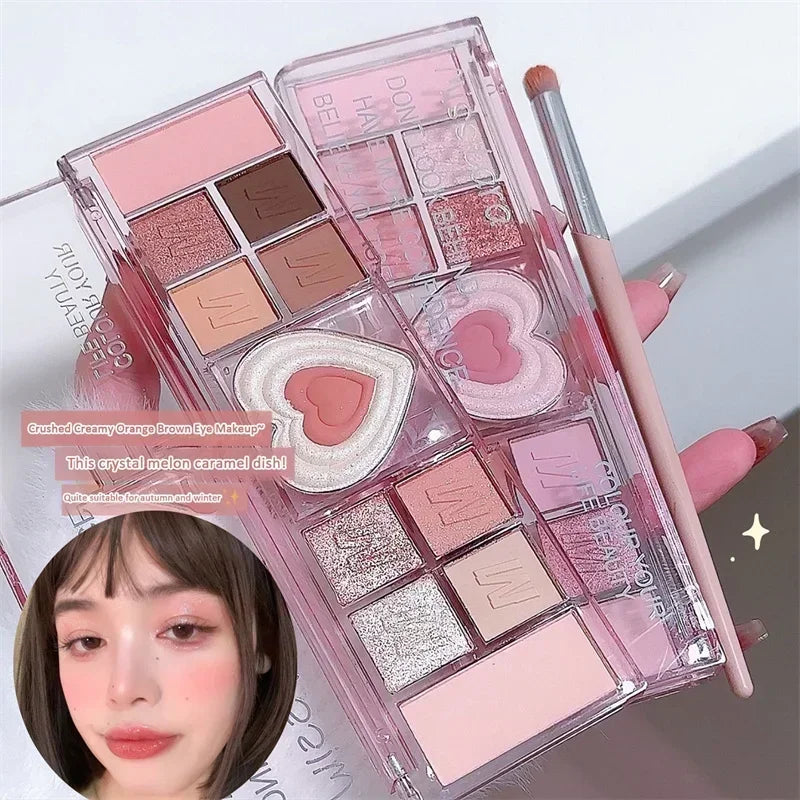 LoveHeart - Palette 12 Couleurs Rose et Marron, Tons Froids Naturels, Fini Mat