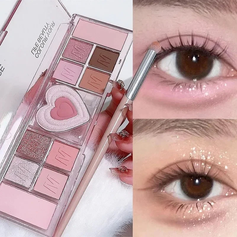 LoveHeart - Palette 12 Couleurs Rose et Marron, Tons Froids Naturels, Fini Mat