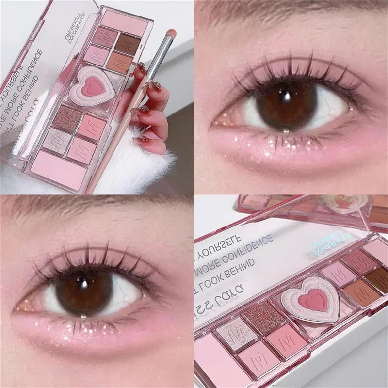 LoveHeart - Palette 12 Couleurs Rose et Marron, Tons Froids Naturels, Fini Mat